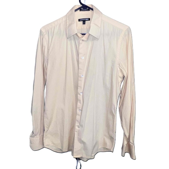 Express Other - Modern Fit Mens Yellow Long Sleeve Button-Up Dress Shirt Size Small